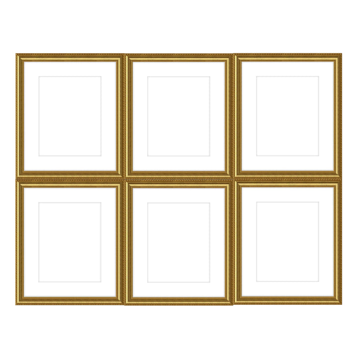 Gallery Wall - The Grids #G601 Graysen / Gold Satin Gallery Walls Made Easy