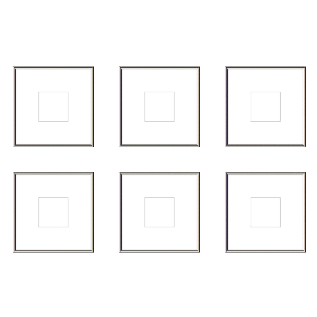Gallery Wall - The Grids #G606 Ashton (Flat) / Silver Gloss Gallery Walls Made Easy