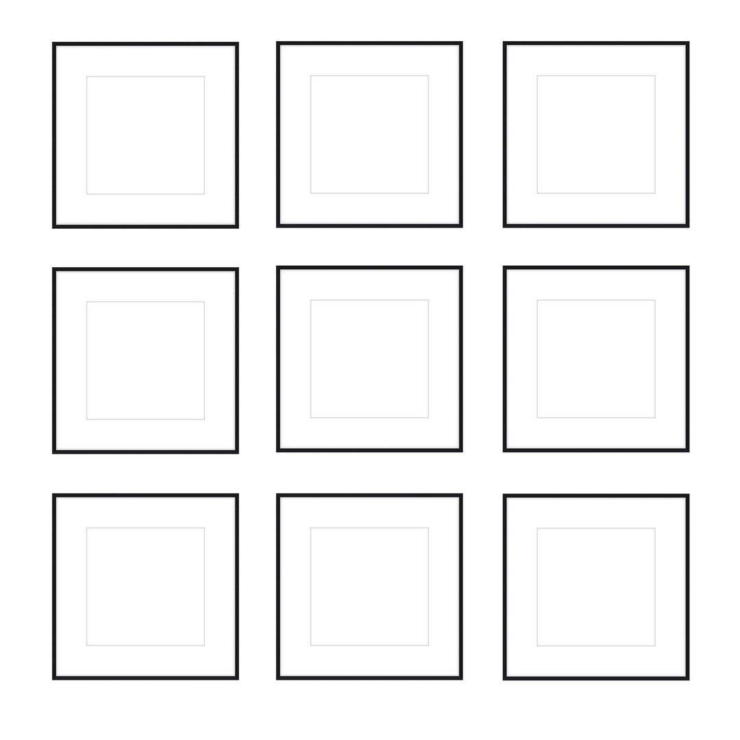Gallery Wall - The Grids #G902 Ashton (Flat) / Black Satin Gallery Walls Made Easy