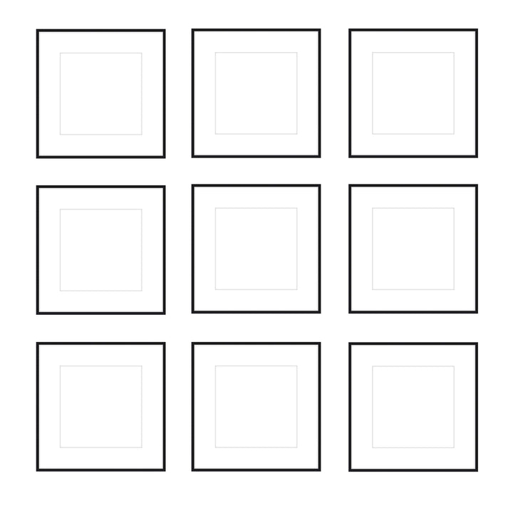 Gallery Wall - The Grids #G902 Ashton (Flat) / Black Satin Gallery Walls Made Easy
