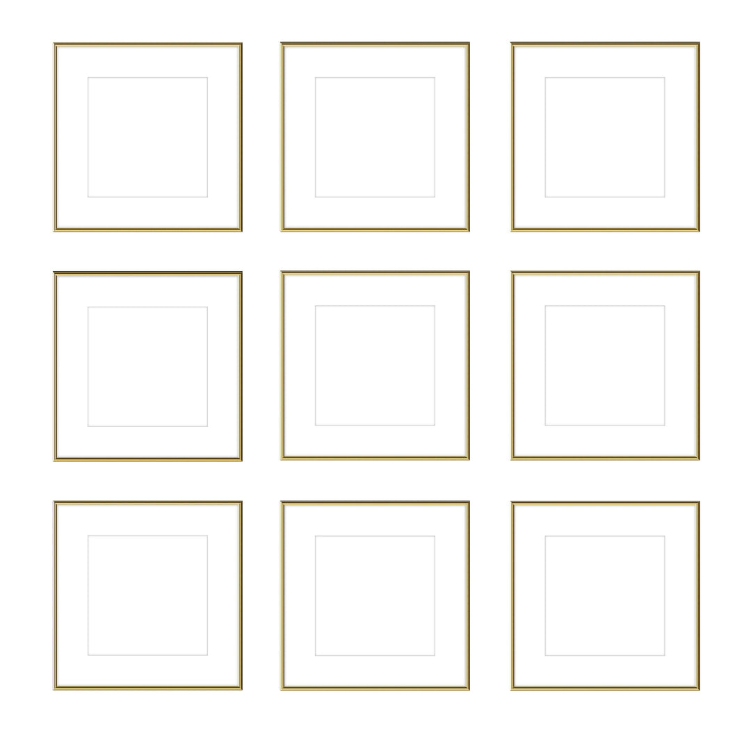 Gallery Wall - The Grids #G902 Ashton (Flat) / Gold Gloss Gallery Walls Made Easy