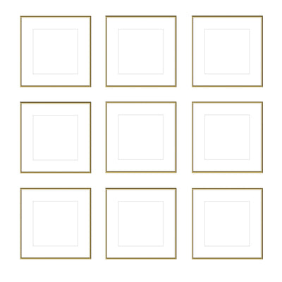 Gallery Wall - The Grids #G902 Ashton (Flat) / Gold Gloss Gallery Walls Made Easy