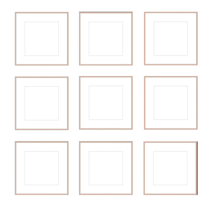Gallery Wall - The Grids #G902 Ashton (Flat) / Rose Gold Gallery Walls Made Easy