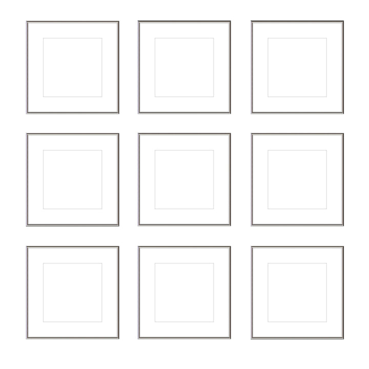 Gallery Wall - The Grids #G902 Ashton (Flat) / Silver Gloss Gallery Walls Made Easy