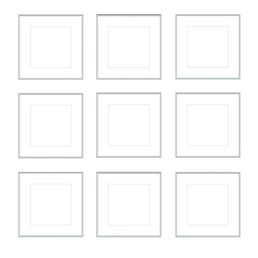 Gallery Wall - The Grids #G902 Ashton (Flat) / Silver Satin Gallery Walls Made Easy