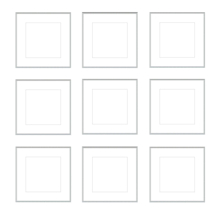 Gallery Wall - The Grids #G902 Ashton (Flat) / Silver Satin Gallery Walls Made Easy