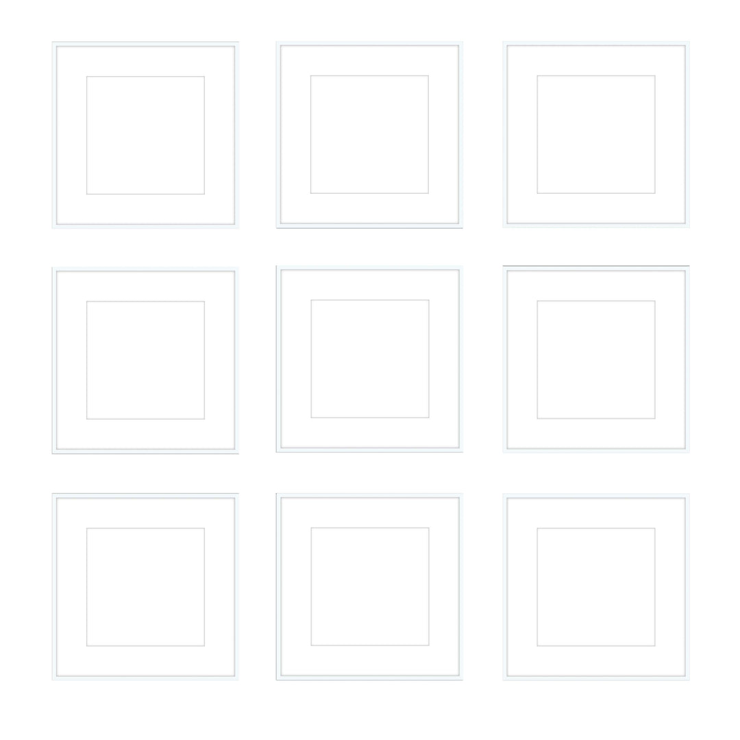 Gallery Wall - The Grids #G902 Ashton (Flat) / White Gallery Walls Made Easy