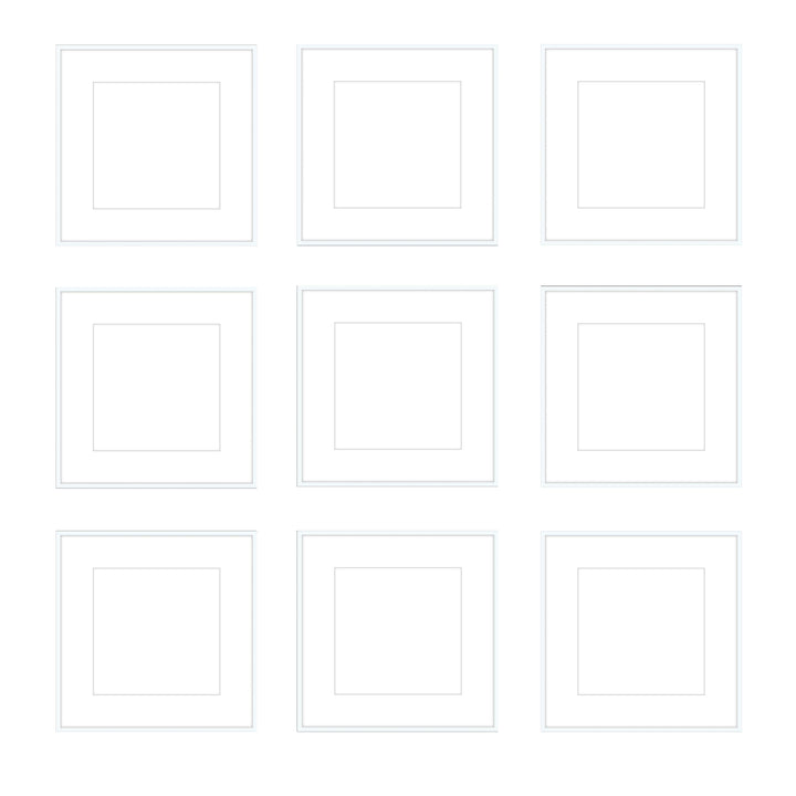 Gallery Wall - The Grids #G902 Ashton (Flat) / White Gallery Walls Made Easy