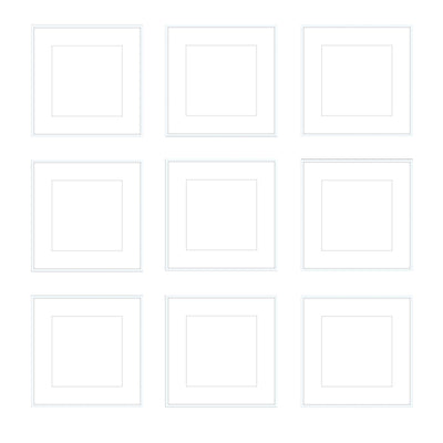 Gallery Wall - The Grids #G902 Ashton (Flat) / White Gallery Walls Made Easy