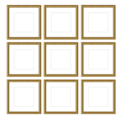 Gallery Wall - The Grids #G902 Graysen / Gold Satin Gallery Walls Made Easy