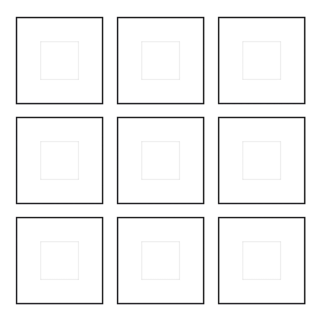 Gallery Wall -The Grids #G903 Ashton (Flat) / Black Satin Gallery Walls Made Easy