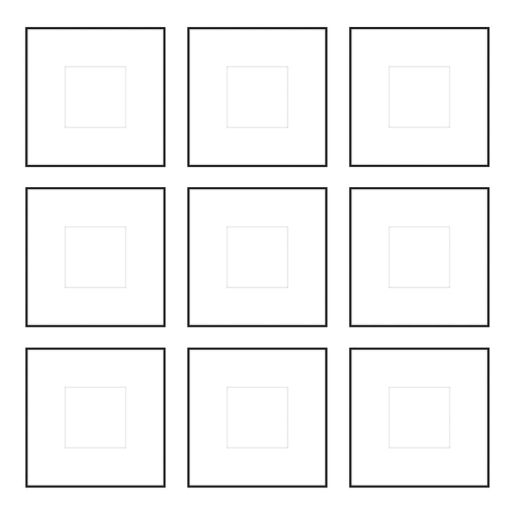 Gallery Wall -The Grids #G903 Ashton (Flat) / Black Satin Gallery Walls Made Easy