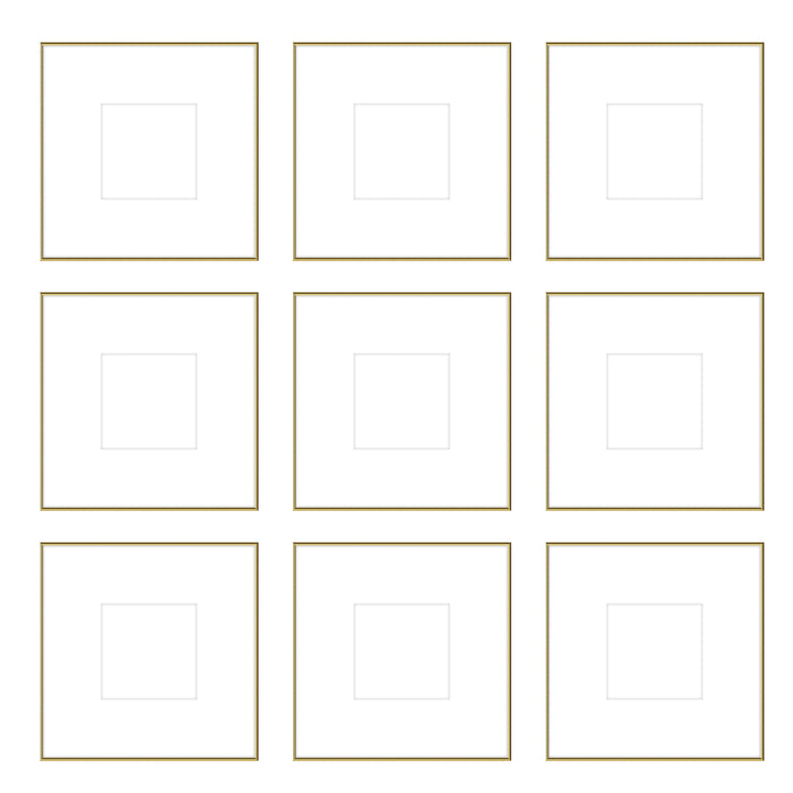Gallery Wall -The Grids #G903 Ashton (Flat) / Gold Gloss Gallery Walls Made Easy