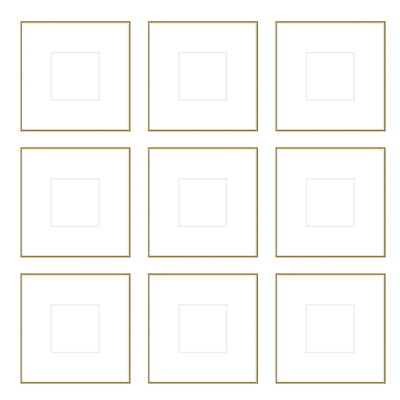 Gallery Wall -The Grids #G903 Ashton (Flat) / Gold Gloss Gallery Walls Made Easy
