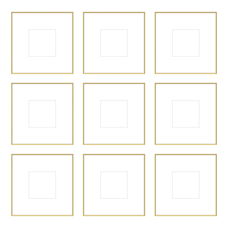 Gallery Wall -The Grids #G903 Ashton (Flat) / Gold Satin Gallery Walls Made Easy