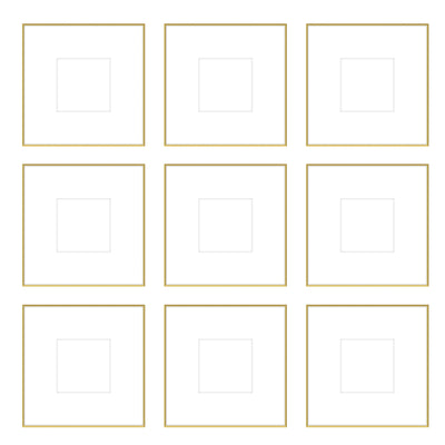 Gallery Wall -The Grids #G903 Ashton (Flat) / Gold Satin Gallery Walls Made Easy