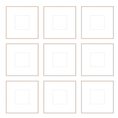 Gallery Wall -The Grids #G903 Ashton (Flat) / Rose Gold Gallery Walls Made Easy