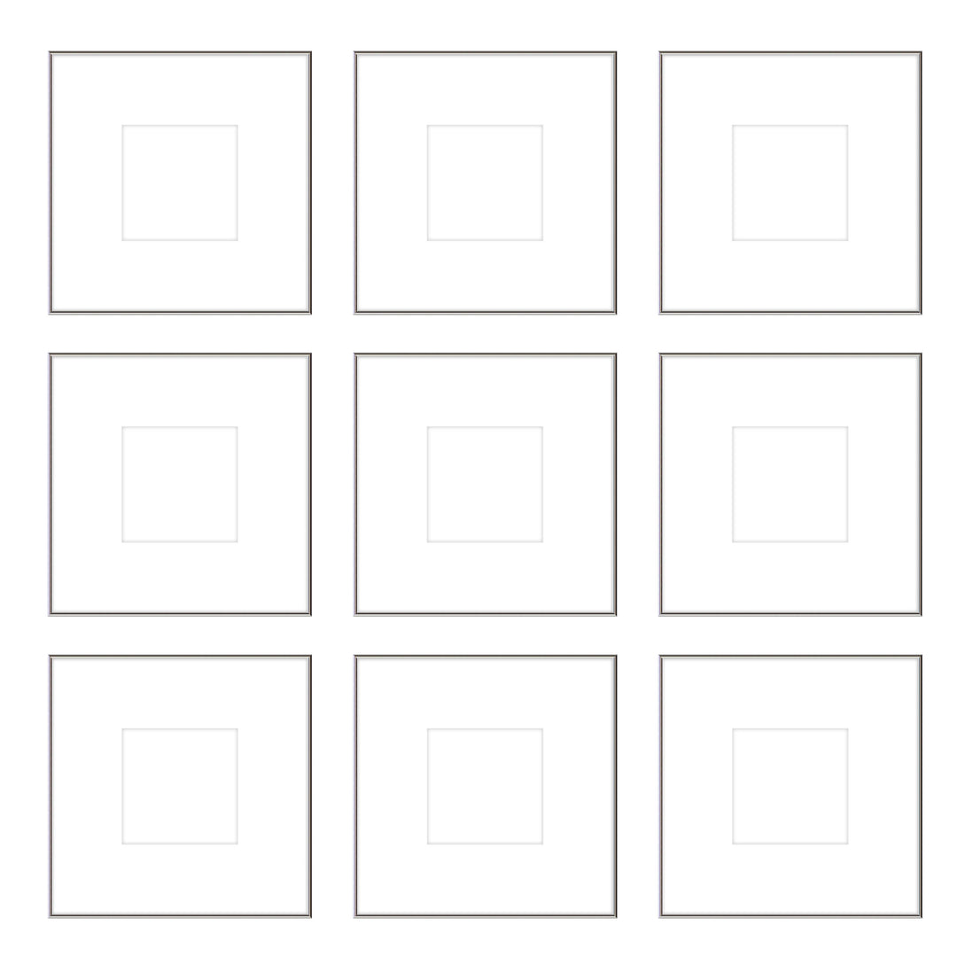 Gallery Wall -The Grids #G903 Ashton (Flat) / Silver Gloss Gallery Walls Made Easy