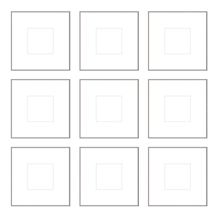 Gallery Wall -The Grids #G903 Ashton (Flat) / Silver Gloss Gallery Walls Made Easy