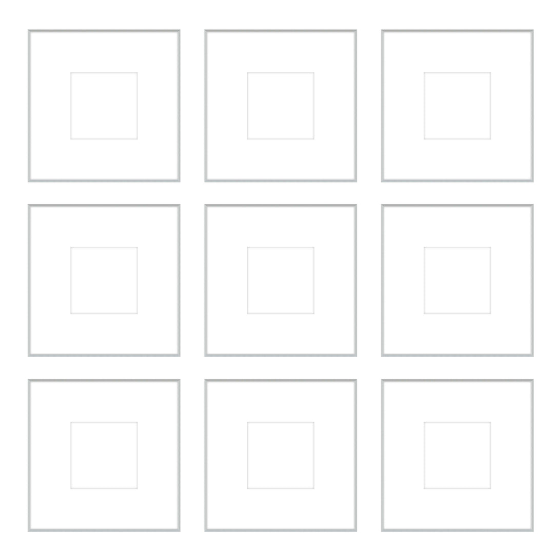 Gallery Wall -The Grids #G903 Ashton (Flat) / Silver Satin Gallery Walls Made Easy