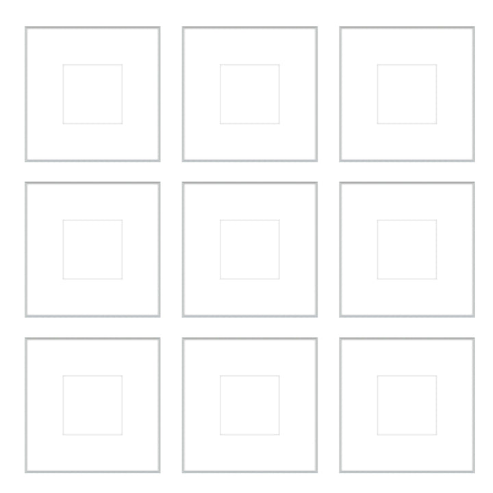 Gallery Wall -The Grids #G903 Ashton (Flat) / Silver Satin Gallery Walls Made Easy