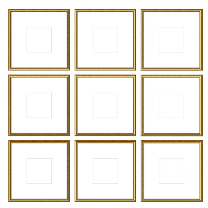 Gallery Wall -The Grids #G903 Graysen / Gold Satin Gallery Walls Made Easy