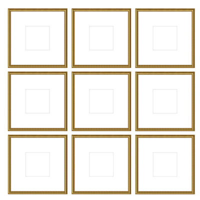 Gallery Wall -The Grids #G903 Graysen / Gold Satin Gallery Walls Made Easy
