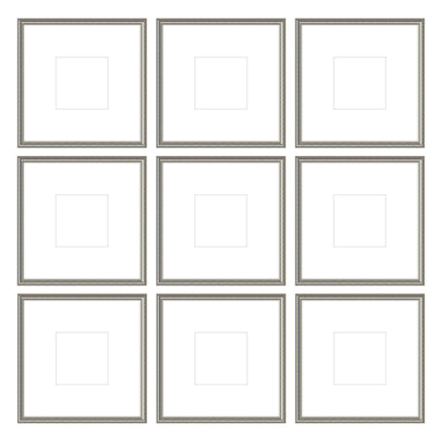 Gallery Wall -The Grids #G903 Graysen / Silver Satin Gallery Walls Made Easy