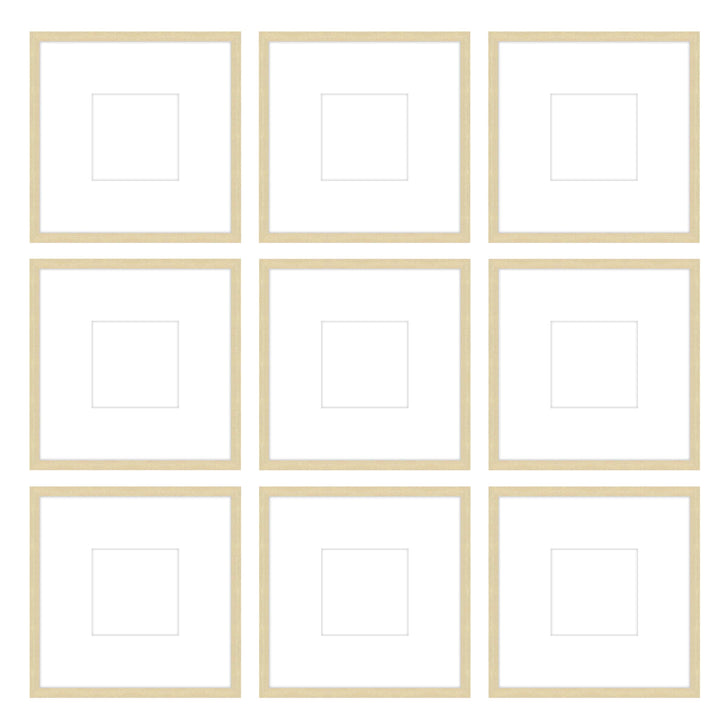 Gallery Wall -The Grids #G903 Jensen / Wheat Gallery Walls Made Easy