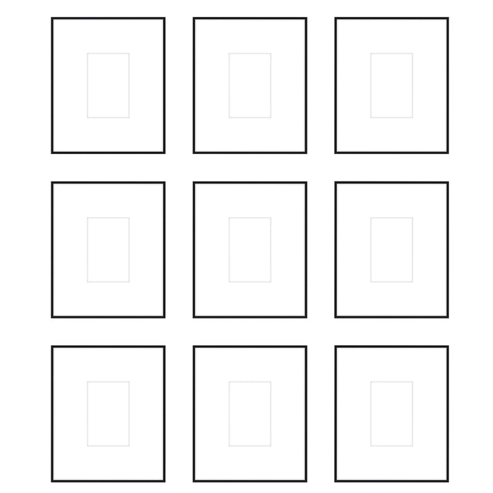 Gallery Wall - The Grids #G904 Ashton (Flat) / Black Satin Gallery Walls Made Easy