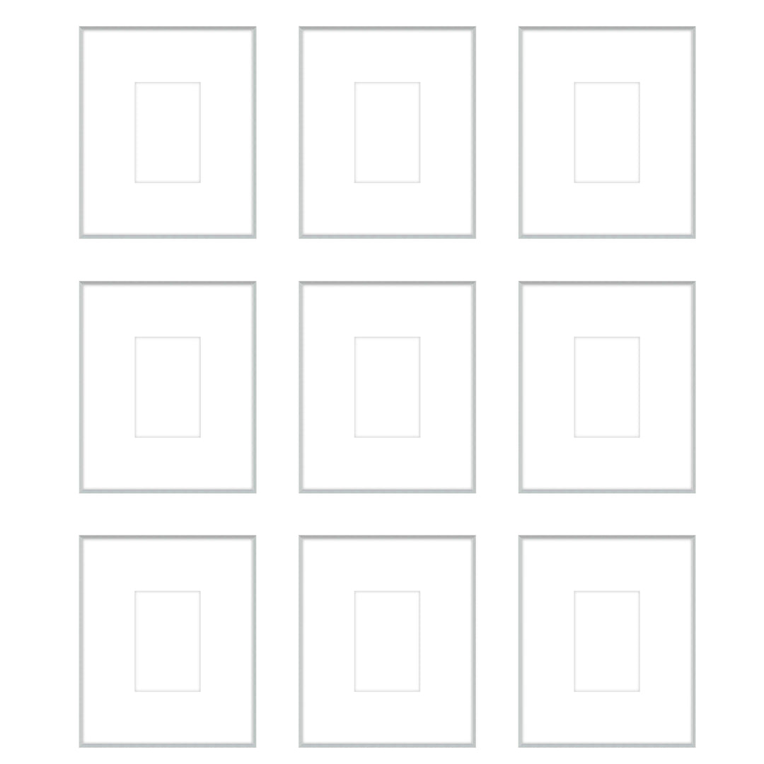 Gallery Wall - The Grids #G904 Ashton (Flat) / Silver Satin Gallery Walls Made Easy