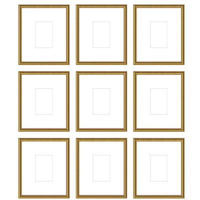 Gallery Wall - The Grids #G904 Graysen / Gold Satin Gallery Walls Made Easy