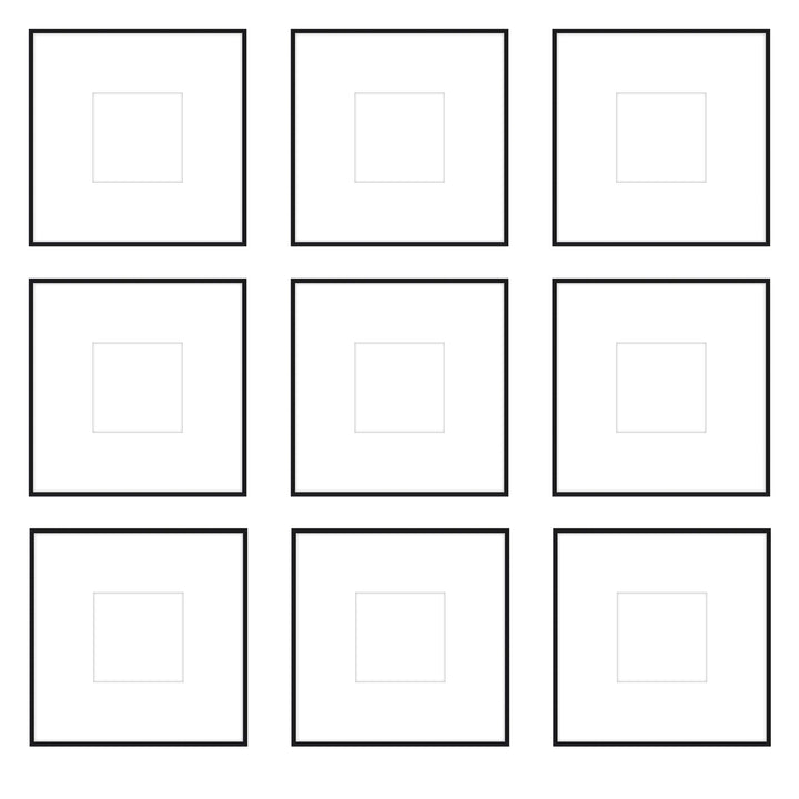 Gallery Wall - The Grids #G905 Ashton (Flat) / Black Satin Gallery Walls Made Easy