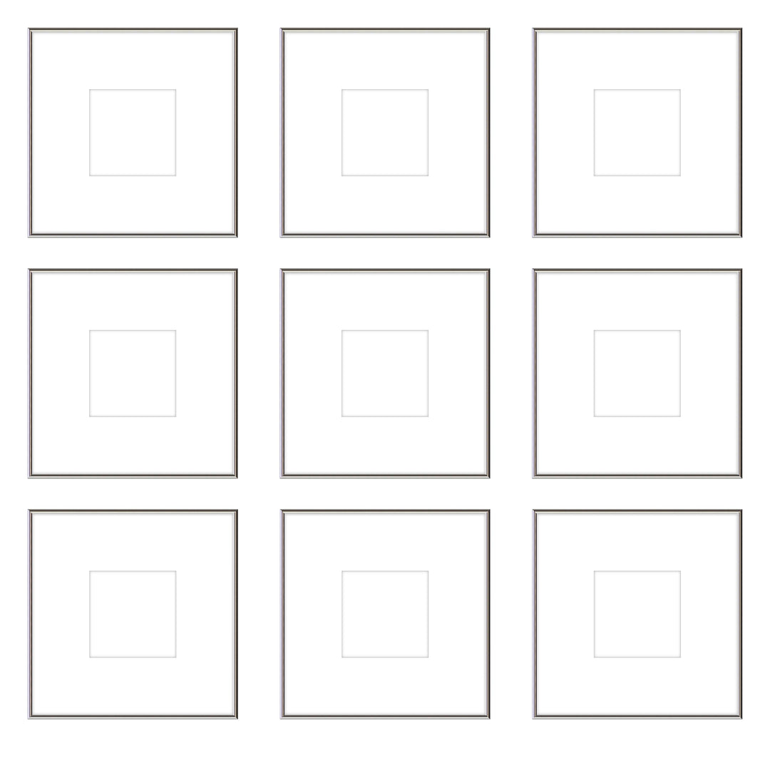Gallery Wall - The Grids #G905 Ashton (Flat) / Silver Gloss Gallery Walls Made Easy