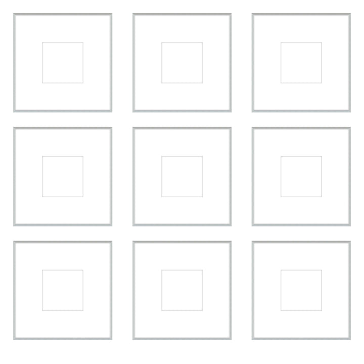 Gallery Wall - The Grids #G905 Ashton (Flat) / Silver Satin Gallery Walls Made Easy
