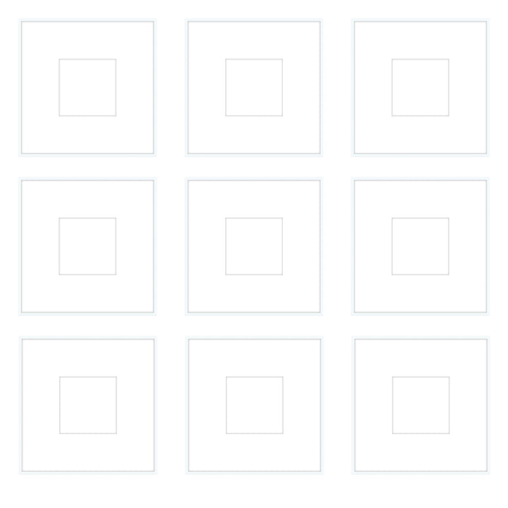 Gallery Wall - The Grids #G905 Ashton (Flat) / White Gallery Walls Made Easy