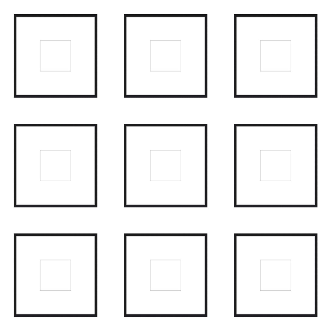 Gallery Wall - The Grids #G906 Ashton (Flat) / Black Satin Gallery Walls Made Easy