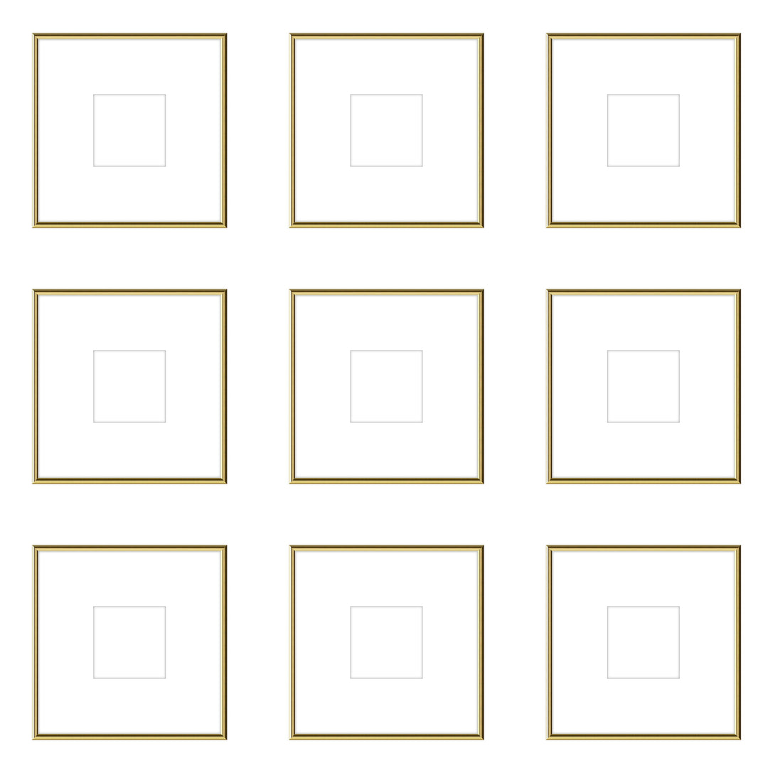 Gallery Wall - The Grids #G906 Ashton (Flat) / Gold Gloss Gallery Walls Made Easy