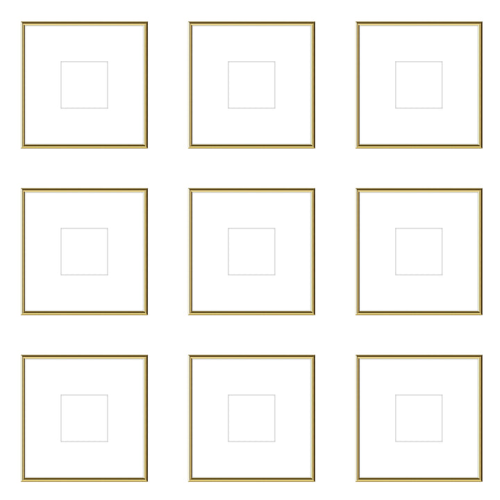 Gallery Wall - The Grids #G906 Ashton (Flat) / Gold Gloss Gallery Walls Made Easy