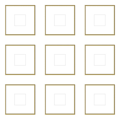 Gallery Wall - The Grids #G906 Ashton (Flat) / Gold Gloss Gallery Walls Made Easy