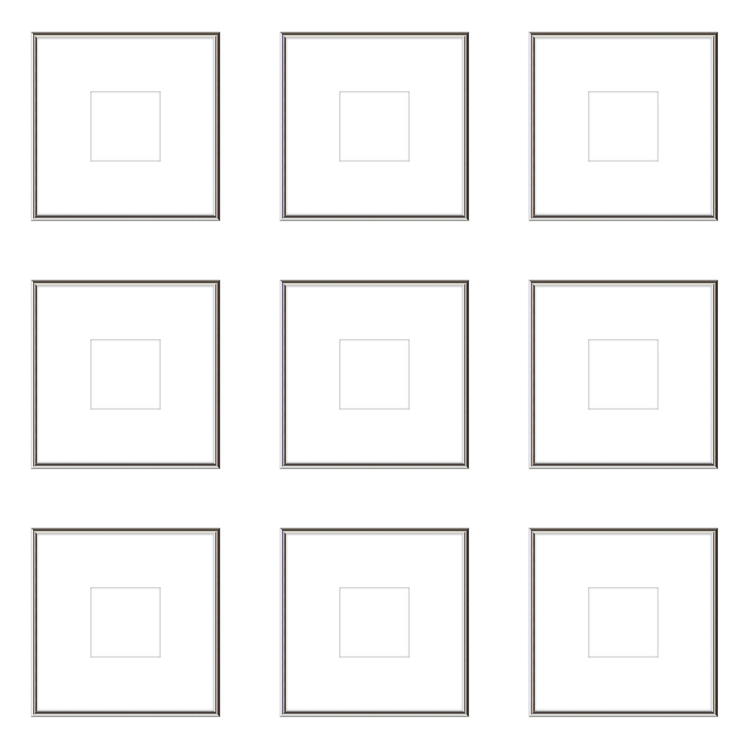 Gallery Wall - The Grids #G906 Ashton (Flat) / Silver Gloss Gallery Walls Made Easy