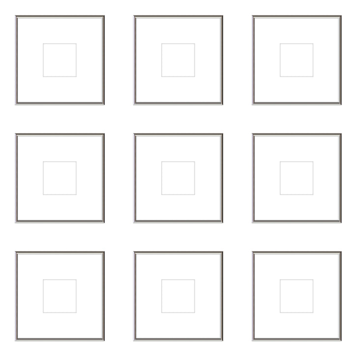Gallery Wall - The Grids #G906 Ashton (Flat) / Silver Gloss Gallery Walls Made Easy