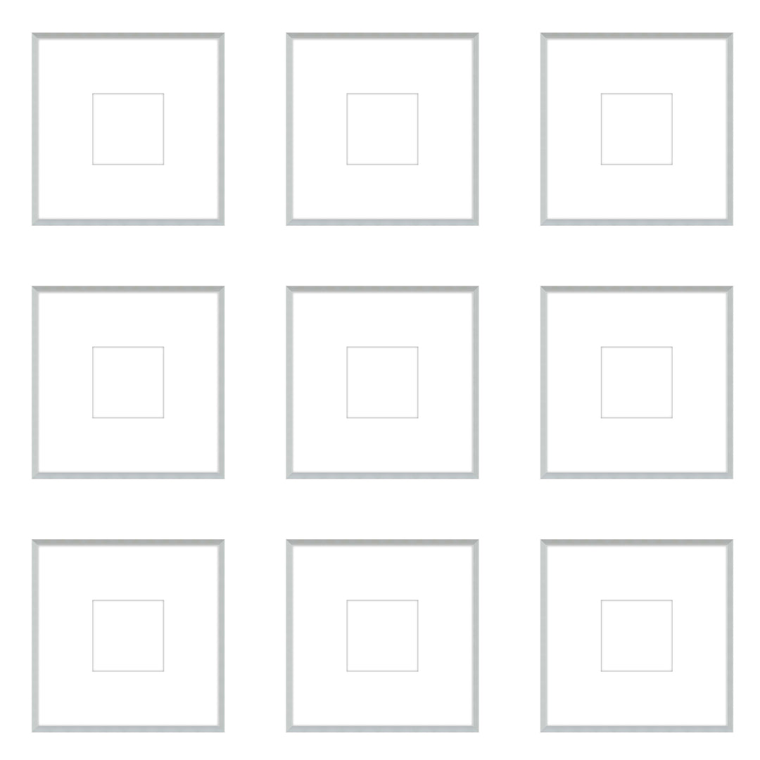 Gallery Wall - The Grids #G906 Ashton (Flat) / Silver Satin Gallery Walls Made Easy
