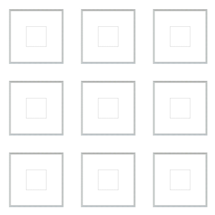 Gallery Wall - The Grids #G906 Ashton (Flat) / Silver Satin Gallery Walls Made Easy