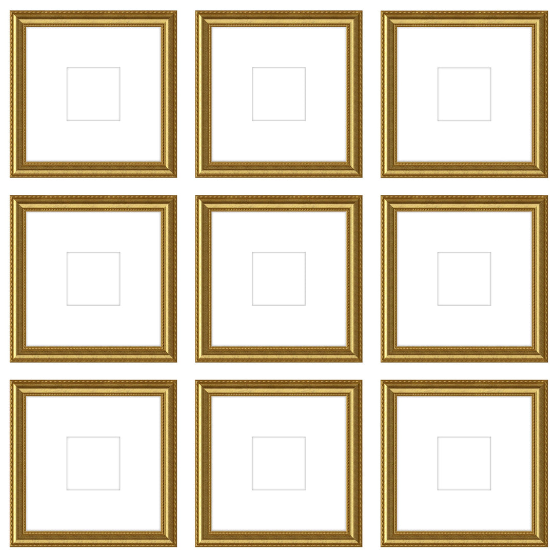 Gallery Wall - The Grids #G906 Graysen / Gold Satin Gallery Walls Made Easy