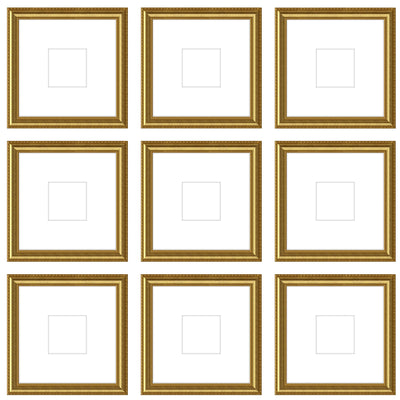 Gallery Wall - The Grids #G906 Graysen / Gold Satin Gallery Walls Made Easy