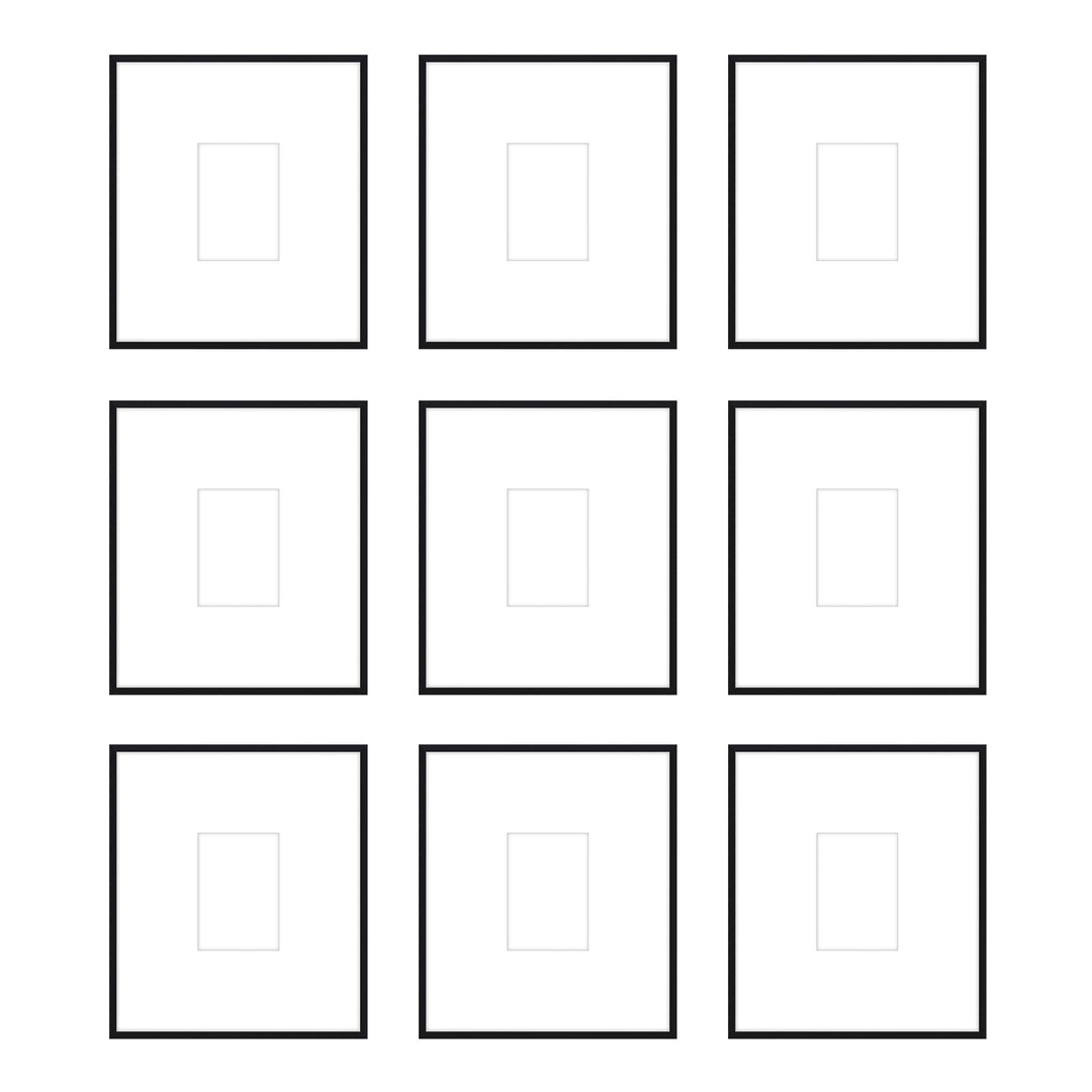 Gallery Wall - The Grids #G907 Ashton (Flat) / Black Satin Gallery Walls Made Easy