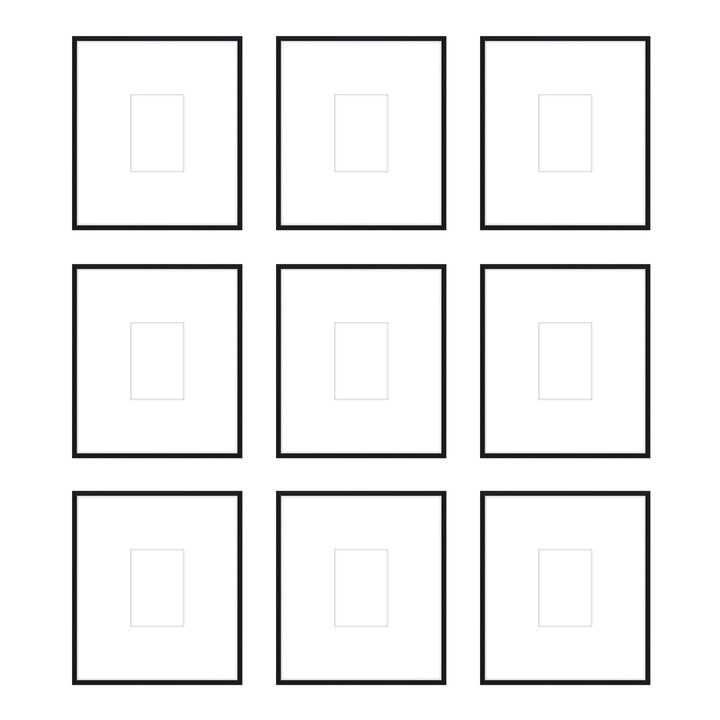 Gallery Wall - The Grids #G907 Ashton (Flat) / Black Satin Gallery Walls Made Easy