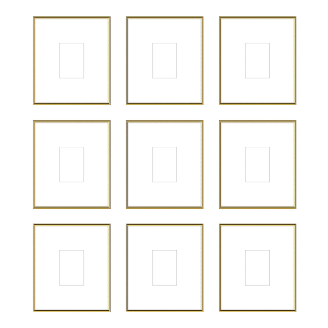 Gallery Wall - The Grids #G907 Ashton (Flat) / Gold Gloss Gallery Walls Made Easy