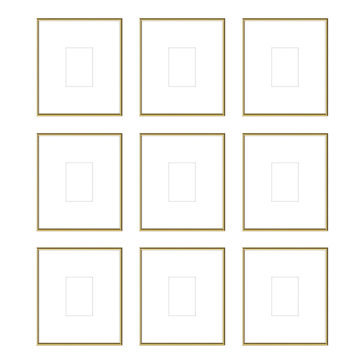 Gallery Wall - The Grids #G907 Ashton (Flat) / Gold Gloss Gallery Walls Made Easy
